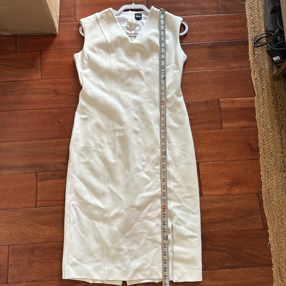 NWOT BOSS Dukeva Midi Sheath Dress in Soft Cream Size 8 - Picture 8 of 9